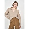 Women's Jackson Long Sleeve Sweater, Camel - Sweaters - 3