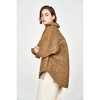 Women's Kyoto 3-Quarter Sleeve Oversized Jacket, Quilted Tannin - Jackets - 5