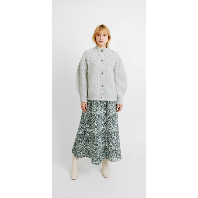 Women's Cusco Embroidered Cardigan, Dove Grey - Sweaters - 2