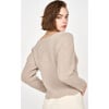 Women's Bellagio V-Neck Scalloped Trim Sweater, Taupe - Sweaters - 5