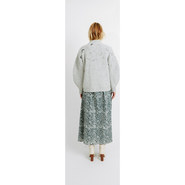 Women's Cusco Embroidered Cardigan, Dove Grey - Sweaters - 3