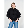 Women's Cusco Embroidered Cardigan, Black - Sweaters - 4