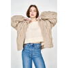 Women's Handknit Cortina Cable Oversized Cardigan, Camel - Sweaters - 3