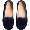 Velvet In-Door Slippers, Navy - Slippers - 1 - thumbnail