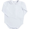 Peter Pan Collar Bodysuit, White - Onesies - 1 - thumbnail