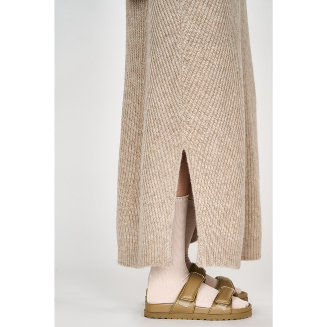 Women's Pichu Pichu Oversized Sweater Dress, Camel - Sweaters - 4
