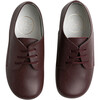 Leather Round Toe Lace-Up Shoes, Burgundy - Dress Shoes - 1 - thumbnail