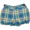 Check Leather Button Bloomers, Blue - Bloomers - 1 - thumbnail