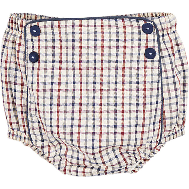 Check Button Bloomers, Blue & Red