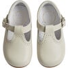 Baby Leather T-Bar Shoes, Ivory - Dress Shoes - 1 - thumbnail