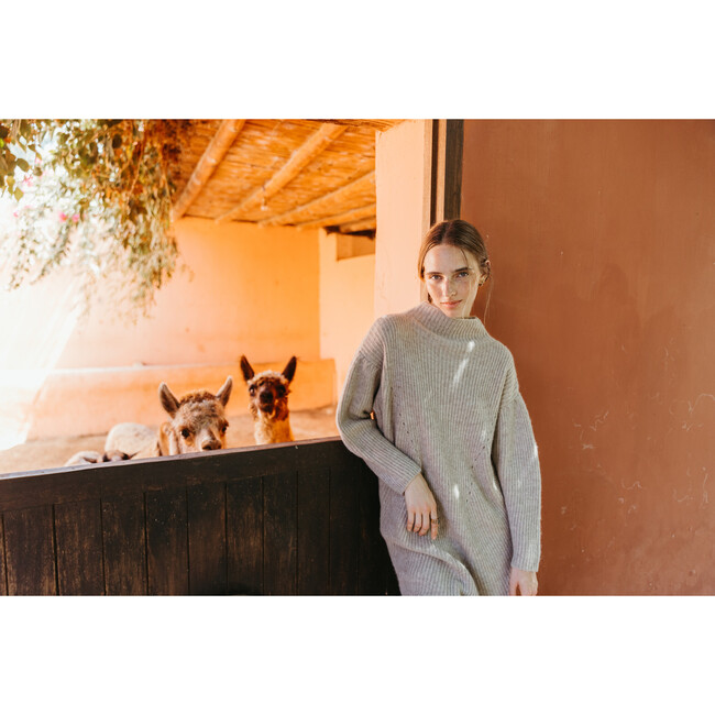 Women's Pichu Pichu Oversized Sweater Dress, Camel - Sweaters - 8