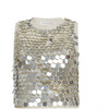 Women's Cora Crew Neck Sequins Sweater Tank, Ivory & Silver - Blouses - 1 - thumbnail