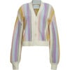 Women's Naomi Striped Blouson Sleeve Cardigan, Multicolors - Sweaters - 1 - thumbnail