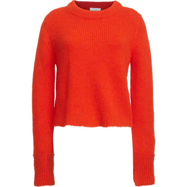 Women's Ava Cropped Slim Fit Sweater, Tomato