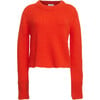 Women's Ava Cropped Slim Fit Sweater, Tomato - Sweaters - 1 - thumbnail