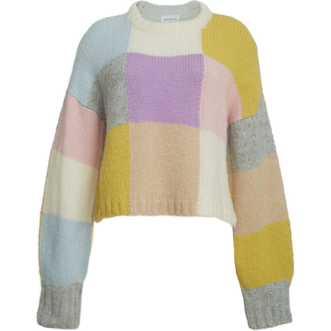 Women's Avery Checker Intarsia Sweater, Multicolors