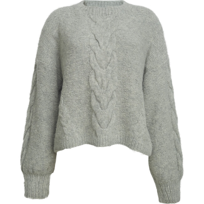 Women's Vaida Relaxed Fit Blouson Sleeve Sweater, Pale Grey Melange