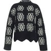 Women's Sienna Scandinavian Motif Relaxed Fit Sweater, Black & Ivory - Sweaters - 1 - thumbnail