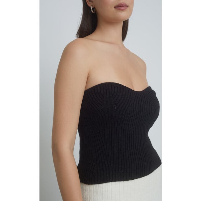 Women's Vida Ribbed Tube Top, Black - Blouses - 5