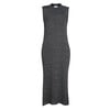 Women's Isla Lurex Wavy Rib Knit Long Tank Sweater Dress, Black & Silver - Dresses - 1 - thumbnail