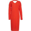 Women's Vera Wide Rib Knit Long Sweater Dress, Tomato - Dresses - 1 - thumbnail