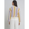 Women's Naomi Striped Blouson Sleeve Cardigan, Multicolors - Sweaters - 4