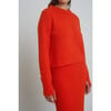 Women's Ava Cropped Slim Fit Sweater, Tomato - Sweaters - 4