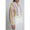 Women's Naomi Striped Blouson Sleeve Cardigan, Multicolors - Sweaters - 5