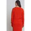 Women's Ava Cropped Slim Fit Sweater, Tomato - Sweaters - 5