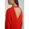 Women's Vera Wide Rib Knit Long Sweater Dress, Tomato - Dresses - 4