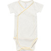 Crossbody Short Sleeve Onesie, Yellow Piping - Onesies - 1 - thumbnail