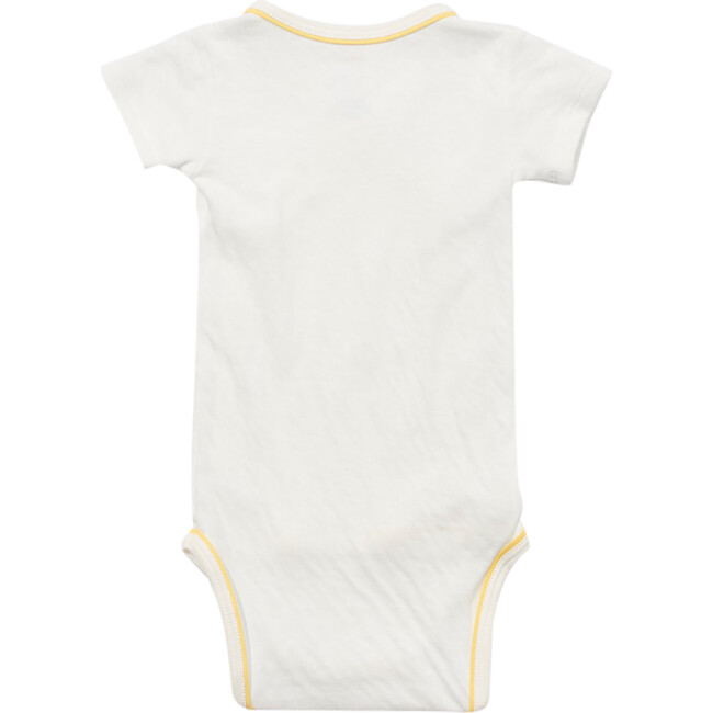 Crossbody Short Sleeve Onesie, Yellow Piping - Onesies - 2