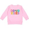 Good Vibes Patch Sweatshirt, Pink - Sweatshirts - 1 - thumbnail