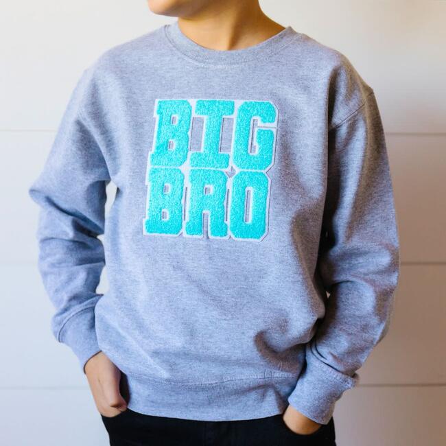 Big Bro Patch Sweatshirt, Grey - Sweatshirts - 2