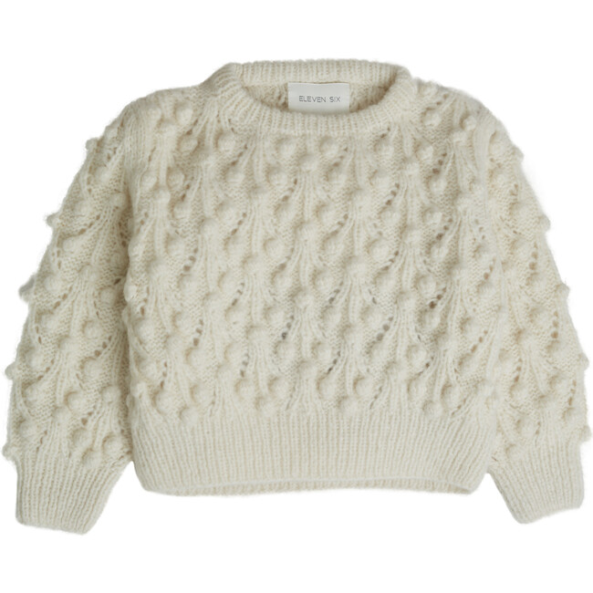 Marisa All-Over Popcorn Cable Knit Sweater, Ivory