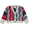 Taylor Vertical Chevron Knit Cropped Cardigan, Multicolors - Cardigans - 1 - thumbnail