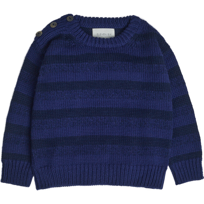 Oliver Striped Fisherman Sweater, Blue Combo
