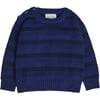 Oliver Striped Fisherman Sweater, Blue Combo - Sweaters - 1 - thumbnail