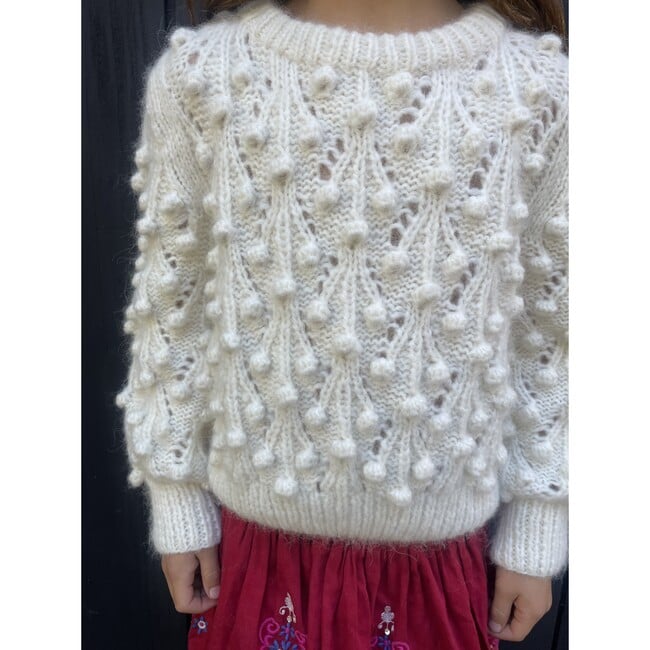 Marisa All-Over Popcorn Cable Knit Sweater, Ivory - Sweaters - 3