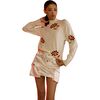 Women's Intarsia Cashmere Sweater, White & Multicolors - Sweaters - 1 - thumbnail