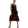 Women's Midi Organza Dress, Black - Dresses - 1 - thumbnail