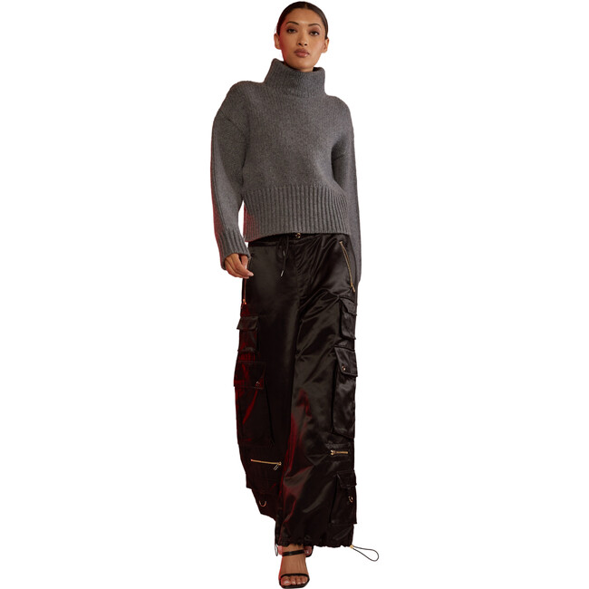 Women's Wool Turtleneck Sweater, Heather Grey