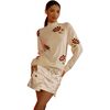 Women's Intarsia Cashmere Sweater, White & Multicolors - Sweaters - 2