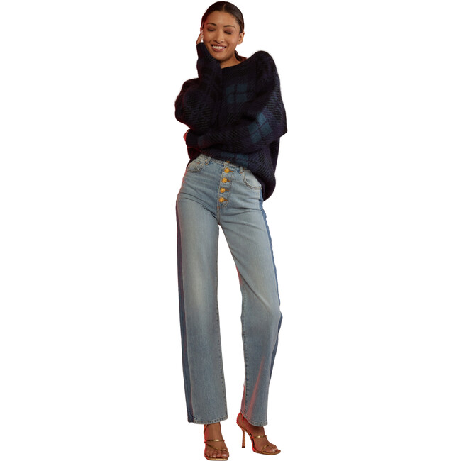 Women's Mohair Jacquard Sweater, Black Watch - Sweaters - 2
