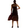 Women's Midi Organza Dress, Black - Dresses - 3