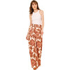 Women's Siinatra Floral Print Wide Leg Pant, Cemille Fig - Pants - 1 - thumbnail