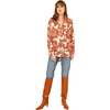 Women's Elisabetta Floral Print Oversized Shirt, Cemille Fig - Blouses - 1 - thumbnail