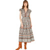 Women's Billie Double Ruffle Sleeve Midi Dress, Remy Sage - Dresses - 1 - thumbnail