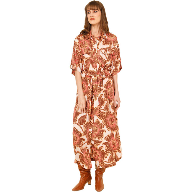 Women's Carla Oversized Belted Maxi Shirt Dress, Cemile Fig
