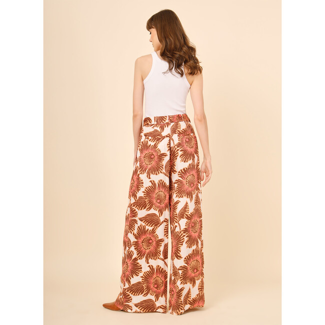 Women's Siinatra Floral Print Wide Leg Pant, Cemille Fig - Pants - 2